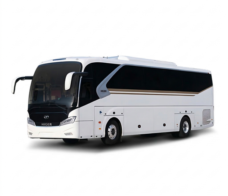 Marque : Higer  
Modèle :  Bus KLQ 6122
Capacité : 35 Places
Transmission : Manuelle
Options : Climatisation intégrale, Intérieur cuir, Vitres teintées.