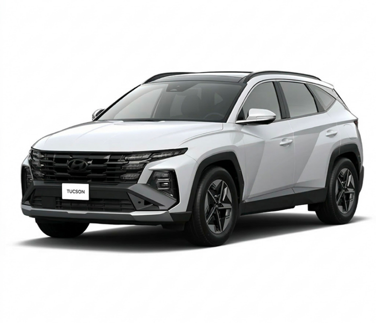 Marque : Hyundai 
Modèle :  Tucson
Capacité : 5 Places
Transmission : Automatique
Options : Climatisation intégrale, Intérieur cuir, Vitres teintées.